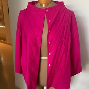 Chic Fuchsia Button-Up Blouse